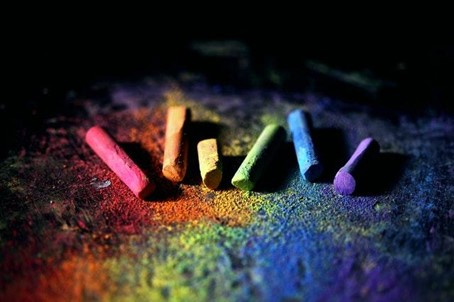 Chalk stencils are a popular form of clean advertising.